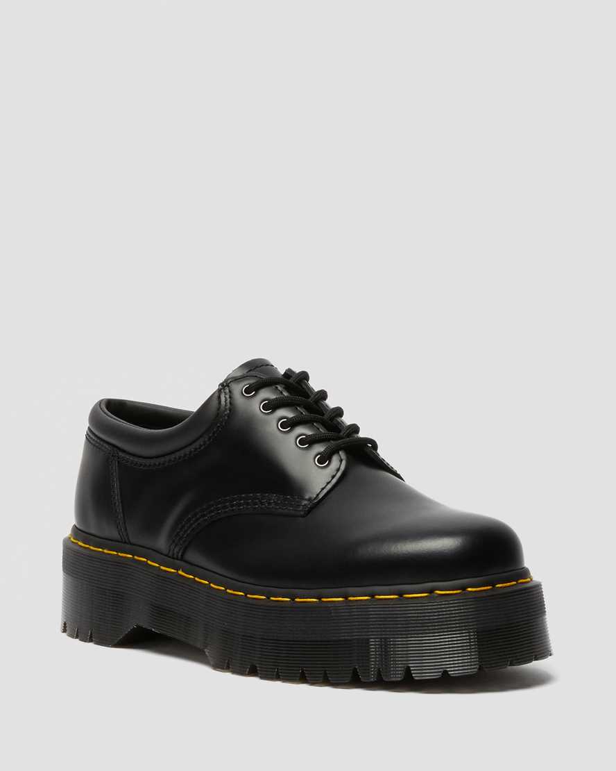 Dr. Martens 8053 Nahka Miesten Platform Kengät - Mustat Kengät [716-ZNUVGT]